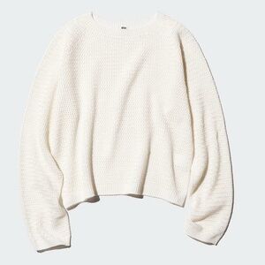 Uniqlo 3D Mesh Knit Sweater off white small NWOT